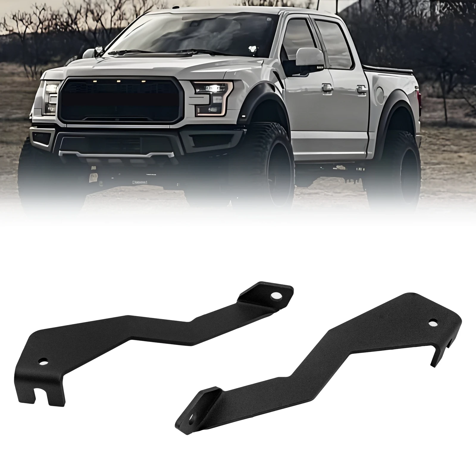 

Front A-Pillar Hood Hinges LED Work/Cube Light Brackets Raptor Engine Hood Ditch for with Ford F150 2004-2014