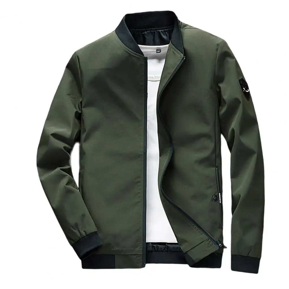 Casual Mens Bomber Jackets Solid Fashion Outdoor Windbreaker High Quality Male Baseball Coats Business Jackets for men chaquetas