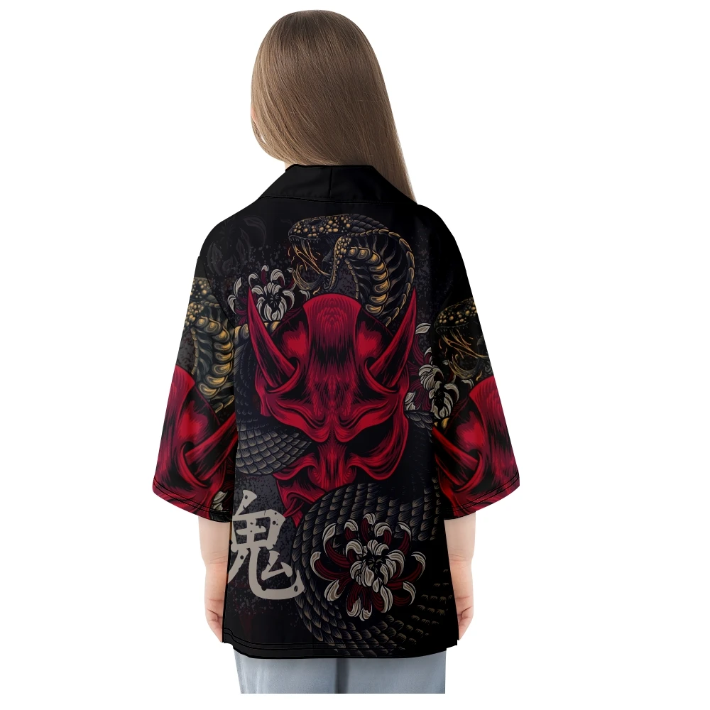 Japanese Traditional Beach Yukata Cosplay Clothing Plus Size 4XL 5XL 6XL  Demon Snake Print Kimono Men Women Cardigan Haori