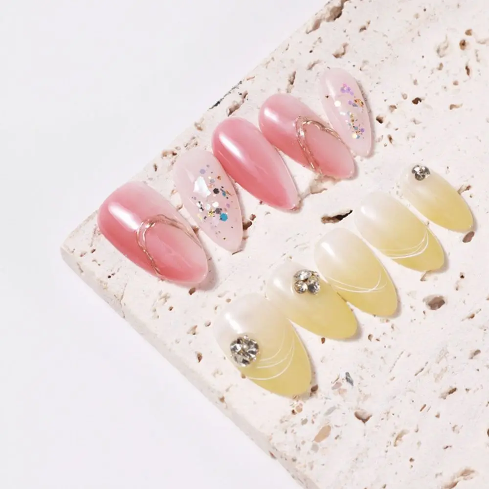Durable Ultra Short Matte Nail Tips Waterdrop Almond Shape Thin Seamless False Nails No Trace Nail Stickers