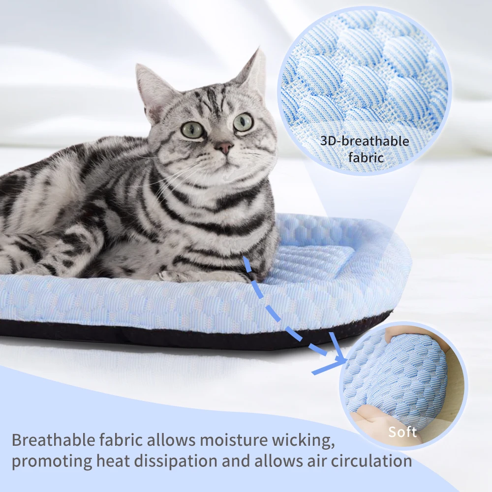 Pet Cooling Bed Pet Cooling Mat Memory Foam Washable Pet Bed All Seasons Pet Mat Bed For Cat Breathable Dog Bed Anti-Slip Mat