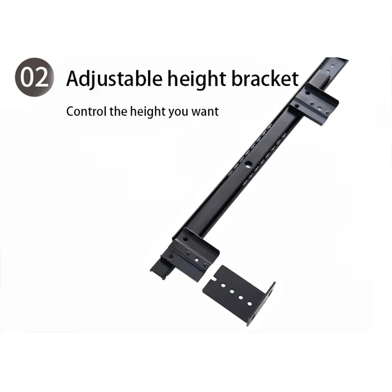 كتم الكرة تحمل سحب صينية قابل للتعديل دعامة تعليق تعليق المسار دليل السكك الحديدية أضعاف درج تلسكوبي العدائين الأسود