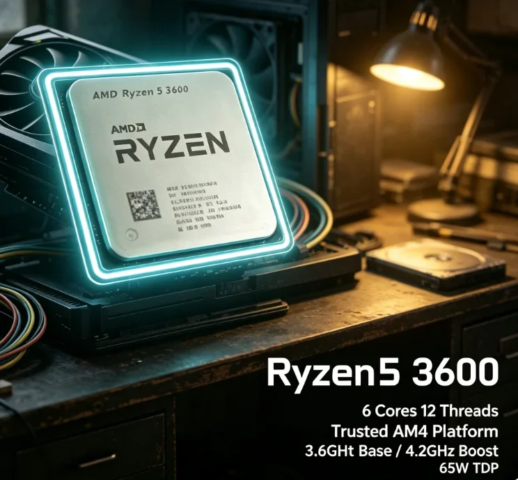 AMD R5 3600 Tray Gaming Processor 6 Core 12 Thread 3.6GHz 7nm Zen2 Architecture 32MB Cache AM4 No Box Overclock