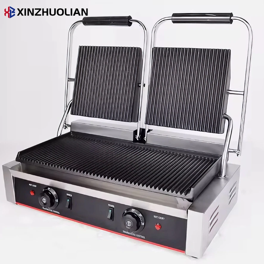 Commercial High Quality Stainless Steel Contact Panini Sandwich Grill Machine With 3000-5000W Power Energy Saving Mode For Sale