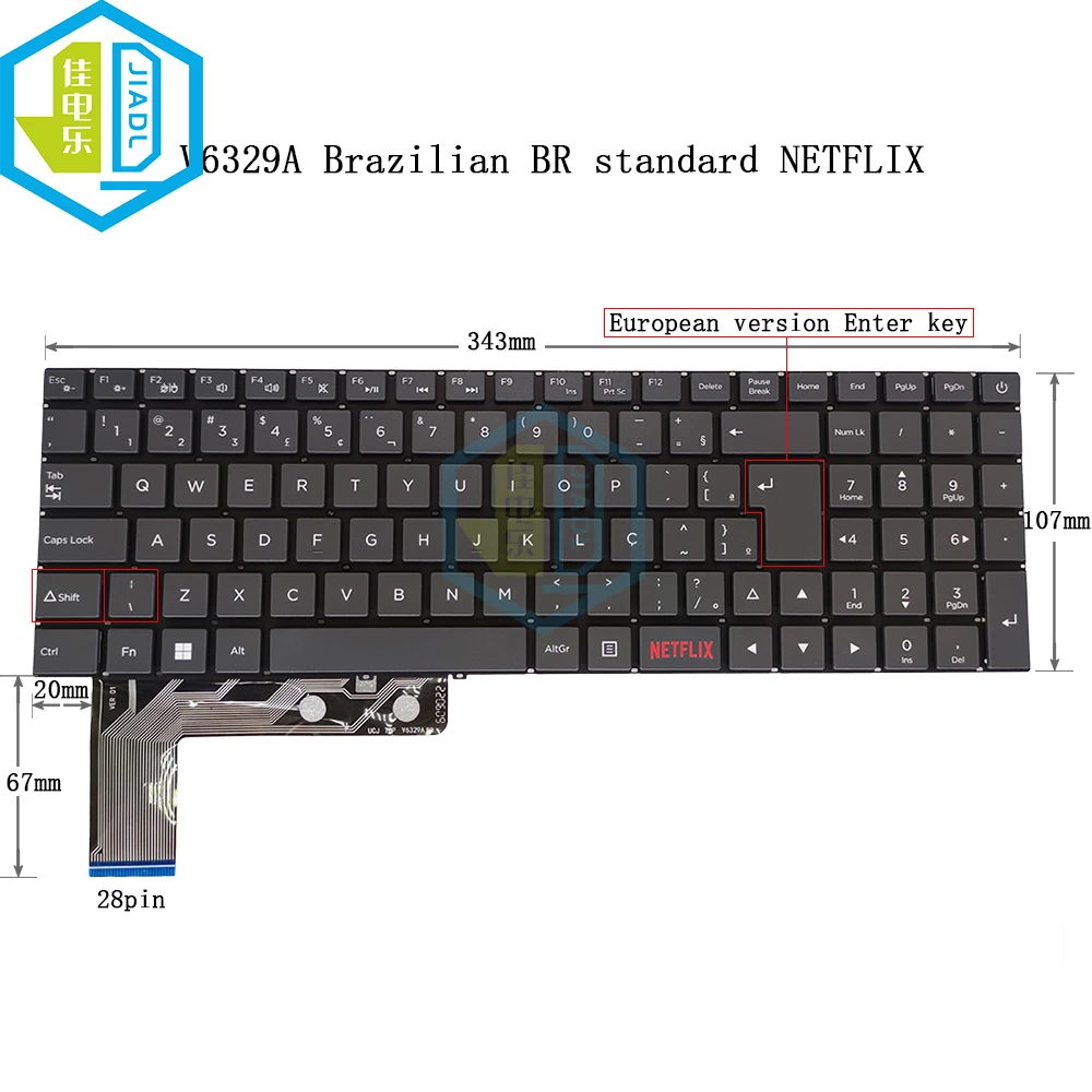 BR Brazilian Notebook Cottage Keyboard For V6329A NB343-01 C41tgi-15 C4500g-15 Casper C370 Cottage Keyboard