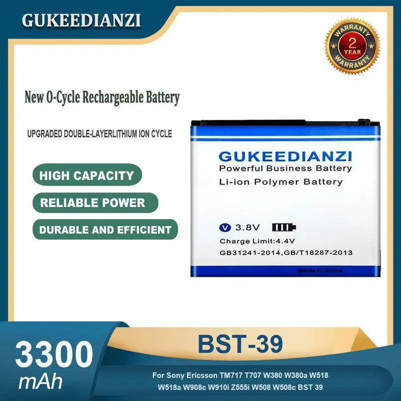 

Аккумулятор для мобильного телефона BST-39 3300 мАч для Sony Ericsson TM717 T707 W380 W380a W518 W518a W908c W910i Z555i W508 W508c BST 39