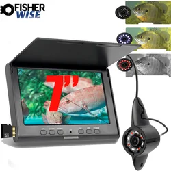 2024 new Mutil Lanuage 7Inch IPS 1080P 32GB DVR Recorder Fish Finder Underwater Video Camera Ice Fish camera two LED support