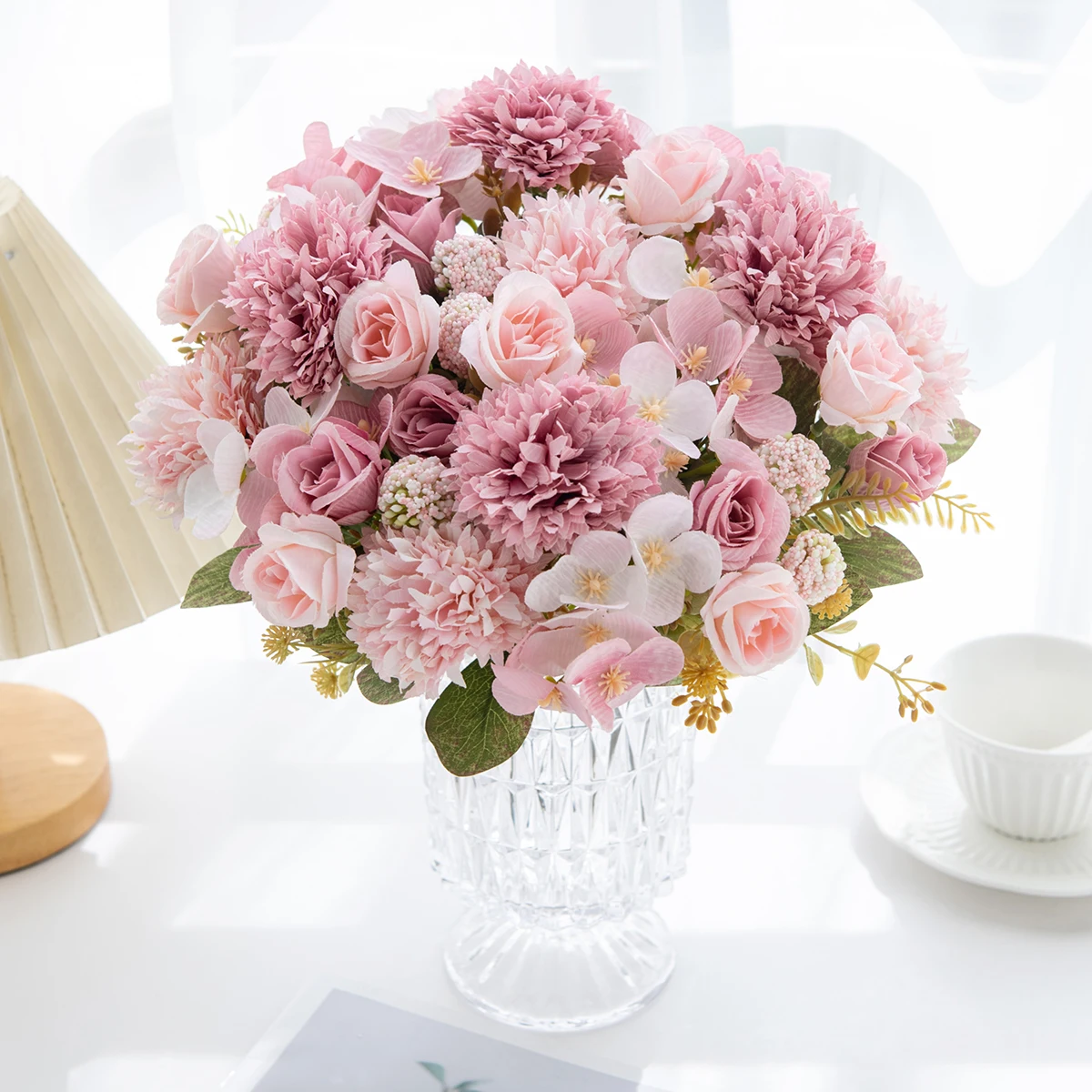 Simulated Chrysanthemum and Rose, Valentine's Day, Wedding, Mother's Day, Indoor Home, Outdoor Garden, Festival Decoration