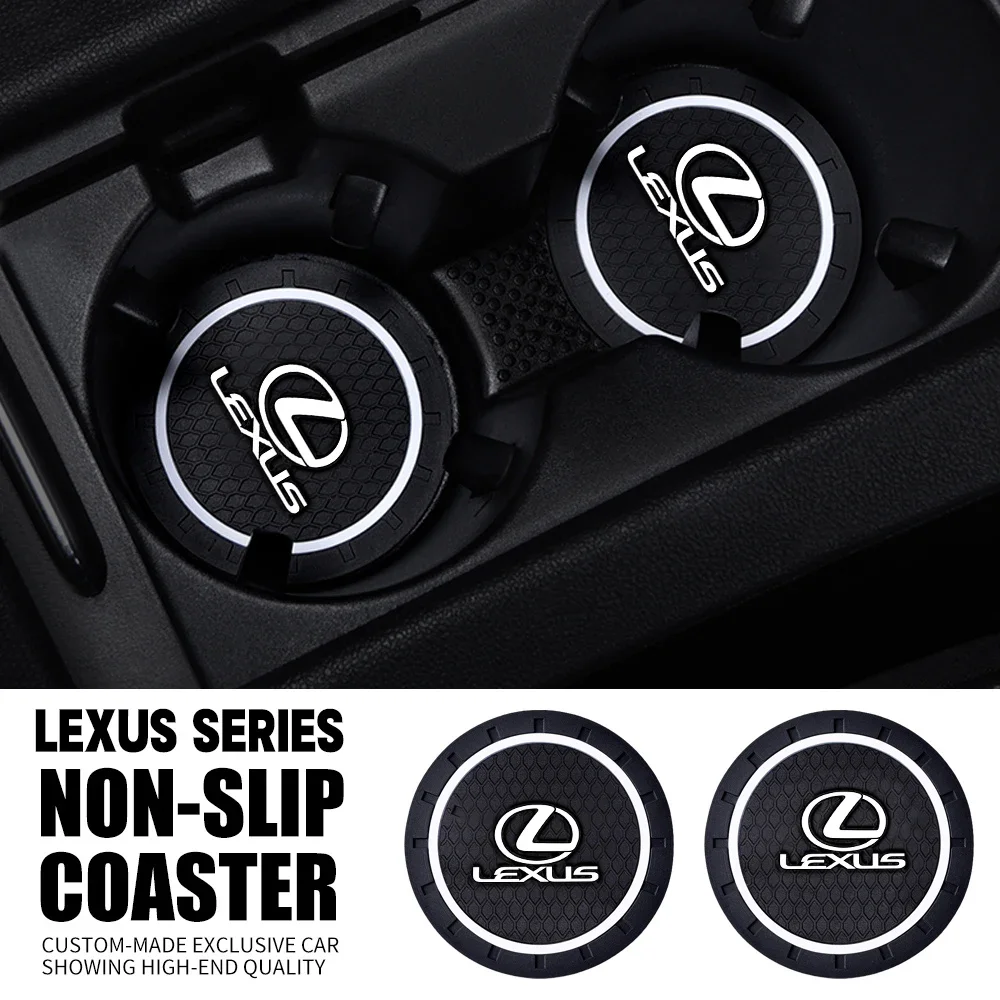 Car Anti-Slip Silicone Coaster Waterproof Water Cup Mat For Lexus RX NX LS UX LM LX GX LC RZ IS CT GS RC HS SC TX LBX IS300 RX3