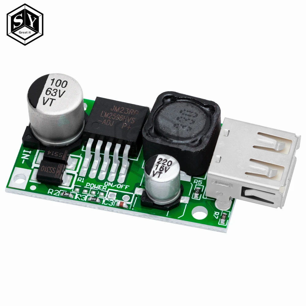 LM2596HV LM2596HVS 5V DC-DC Step Down Buck Converter Module 9V 12V 24V 36V 48V to 5V 3A USB Charger Module Board