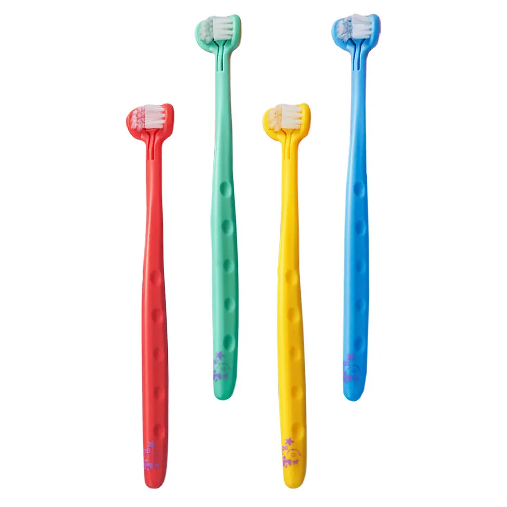 

4 Pcs Children Training Toothbrush Soft Bristles Baby al Care Kids Teeth Cleaning Three Sides Fits Mouth Ergonomic Safe