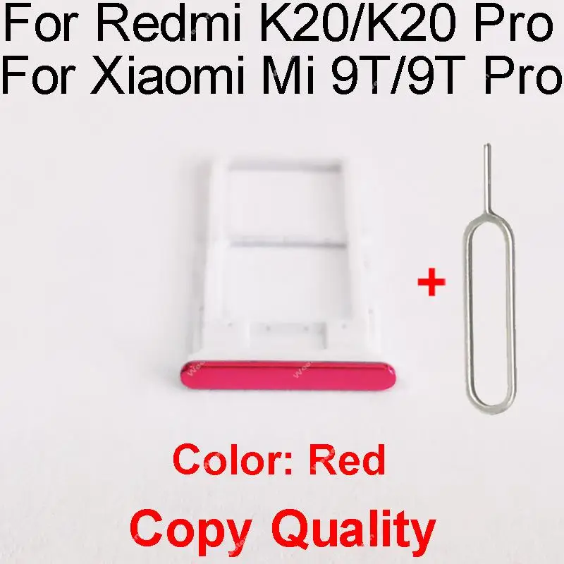 Memory & SIM Card Tray Holder For Xiaomi Redmi Mi 9T K20 K20 Pro Sim &   Card Reader Slot Replacement Repair Parts