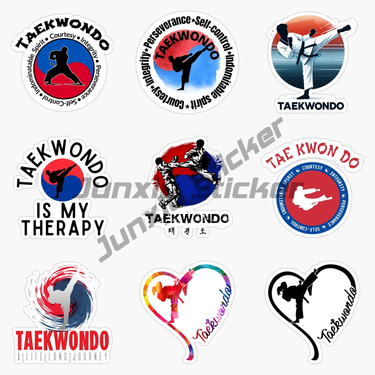 TAEKWONDO Kung Fu Graffiti Waterproof Vinyl Self-adhesive Car Sticker Creative Decorative Personality Laptop Phone Guitar Decal
