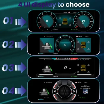 適用於大眾高爾夫7 MK7(2013-2020)的12.3吋數位儀表板,支援無線CarPlay和Android Auto,附虛擬座艙。 8 最佳銷售 大眾汽車數位儀表板 - №5