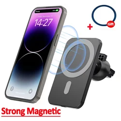 Magnetic Wireless Car Charger For MagSafe iPhone 17 16 15 14 13 Pro Max Xiaomi Samsung Xiaomi Air Vent Clip Phone Holder Stand