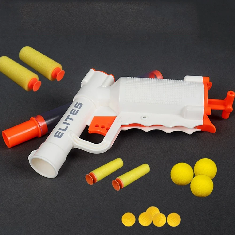 

Air Pressure Soft Bullet Launcher Pull Bolt Loading Mini Hand Cannon Toy Compatible With A Variety Of Soft Bullets For Child Use