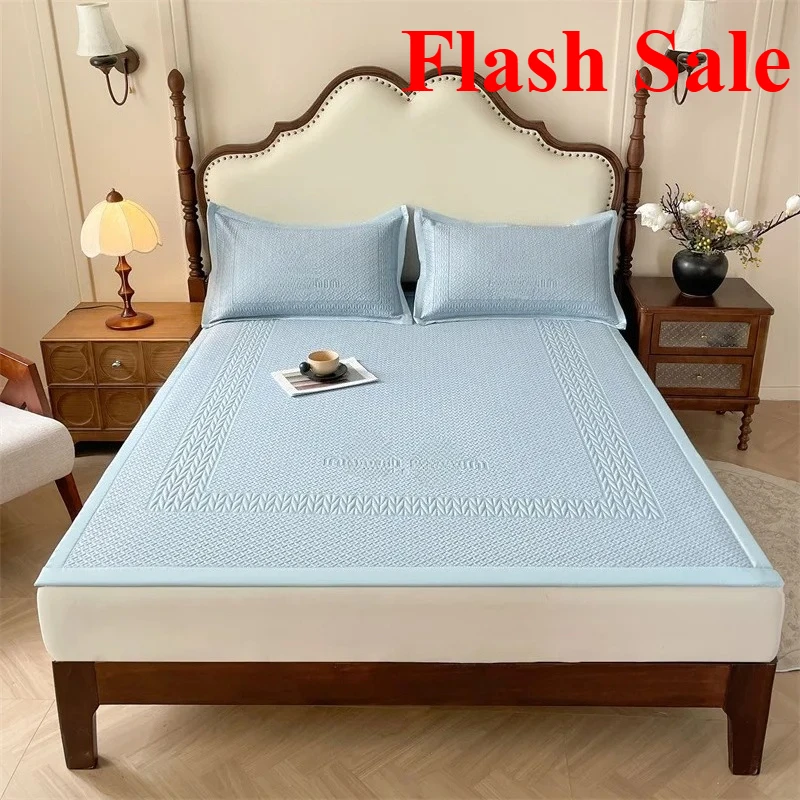 جديد الربيع والصيف نسخة كبيرة جديدة الهيل الجليد الفول حصيرة ثلاث قطع مجموعة الجليد الحرير حصيرة آلة قابل للغسل للطي حصيرة لينة #3