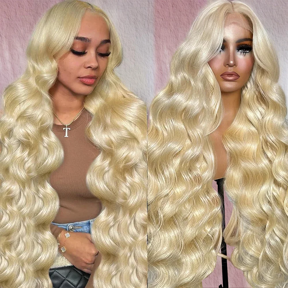 613 Blonde Body Wave Wig Human Hair 13x6 HD Lace Front Wig with Pre-Plucked Hairline 200 Density Lace Wigs for Women Hair Wigs