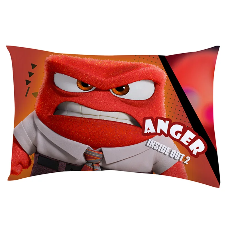 Inside Out 2 Rectangle Pillowcase Disney Anime Kawaii Sadness Anger Pillowslip Bed Room Sofa Home Cushion Cover Decoration Gift