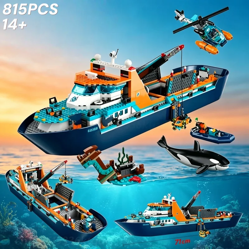 

2026 New Arctic Explorer Ship Building Blocks 60368 815PCS Creative Assembly Model Bricks Toys Home Decor Gifts For Adults
