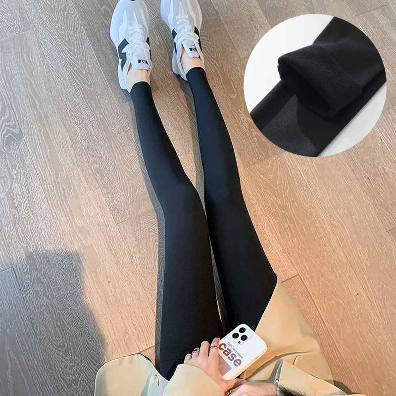 Fall Winter Brushed Shark Leggings Pants Women Seamless Naked Feeling High Waist Slim Legging Sports Fitness Women Leggings