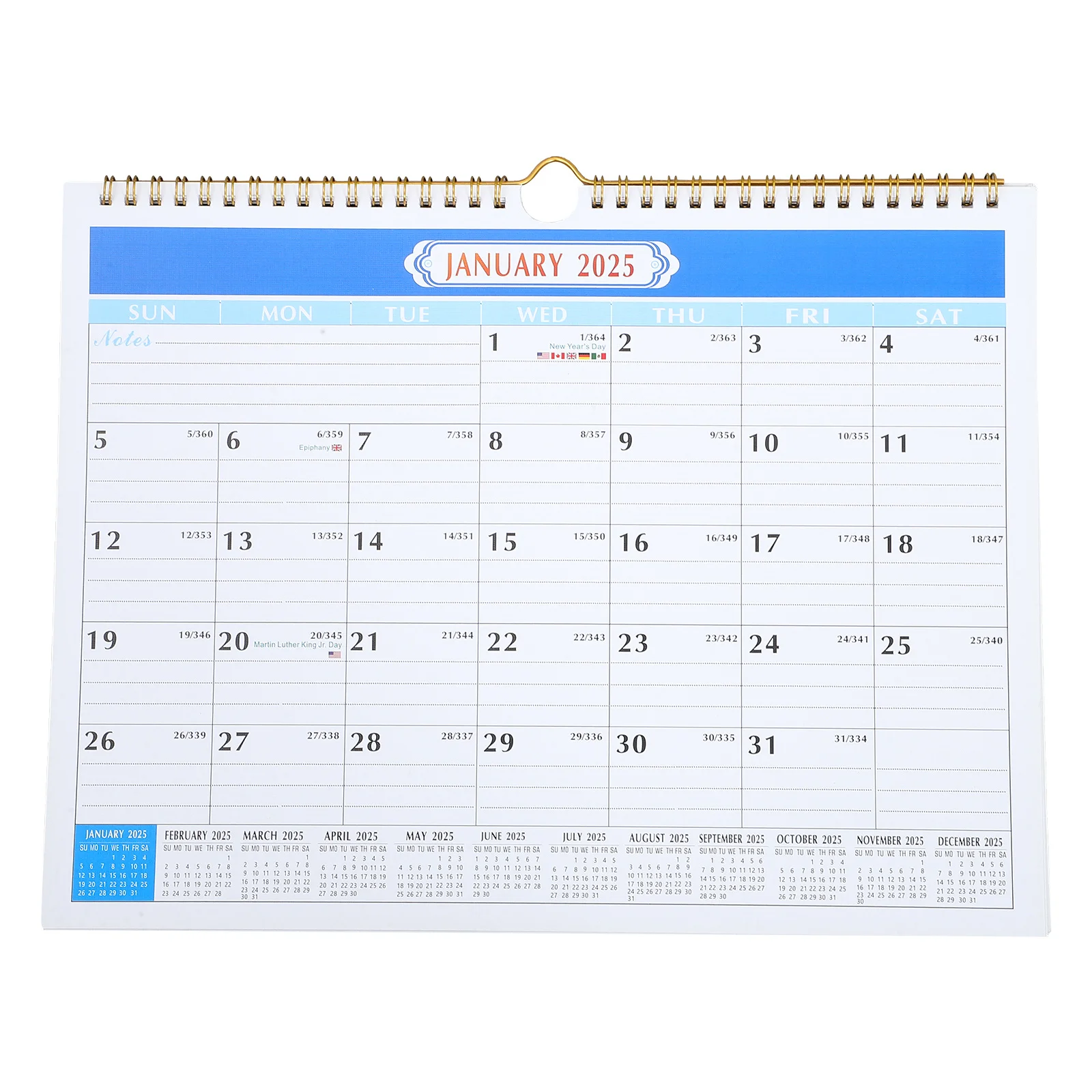 Wall 2024 Monthly Planner Spiral For Home Office Dorm Use Schedule Organizer English Wall Calendar Hanging