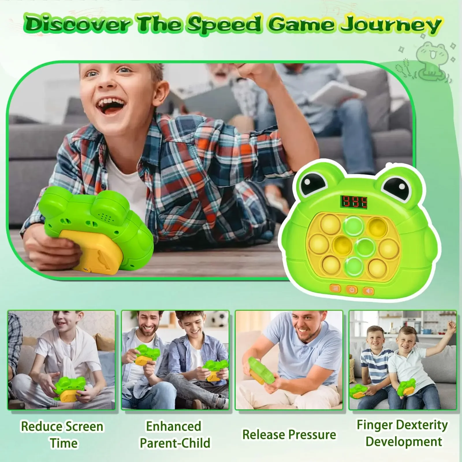 Upgraded Pop Light and Quick Push Game Fidget Toys for Kids Adult Anti Stress Relief Sensory Toys Boys and Girls Fun Games Gifts