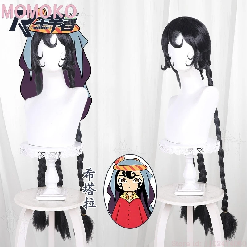 Jaadugar Setare schwarze geflochtene Perücke – runder, simulierter Kopfhautansatz, Halloween-Comic-Cosplay-Haare