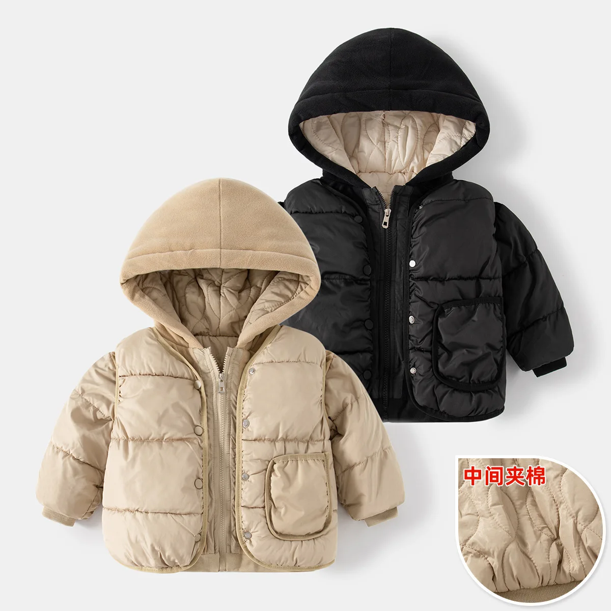

Winter Jacket Coats for Girls Boys Kid Baby Parkas Coat Girl Jacket Hooded +vest Children Clothes for Boys Girls Puffer Jacket