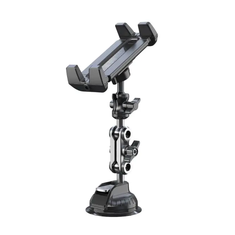 31BA Windshield Phone Mount Shockproof with 83 mm Suction Cup, Articulated Car Device Holder with Cushioned Clamp for Supported