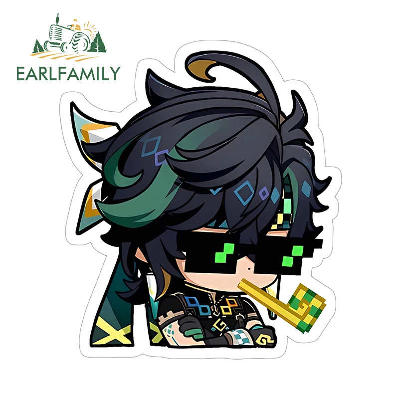 

EARLFAMILY 13 см × 11,5 см Genshin Impact Kinich крутые автомобильные наклейки забавный привлекательный дизайн Tuya компьютерные наклейки красивый автомобильный гаджет