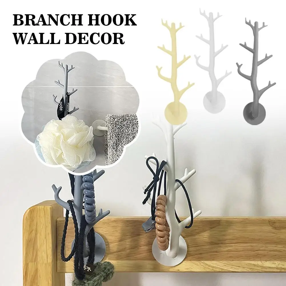 Branch Hook Key Holder Organier Storage Sticky Hooks Home Towel Home Door Hook Decoration Mask Rack Wall Bathroom Decor C8Q0