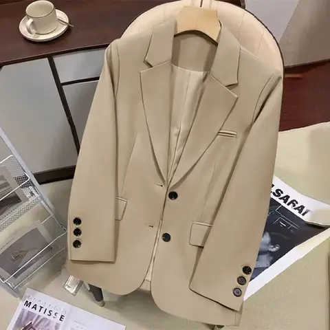 Casual Office Lady Orange Röd Kavaj För Damer 2023 Höst Vinter Långärmad Enfärgad Jacka Kavajer Kappa Ytterkläder Kläder 10 best sales orange jacka för kvinnor - №2