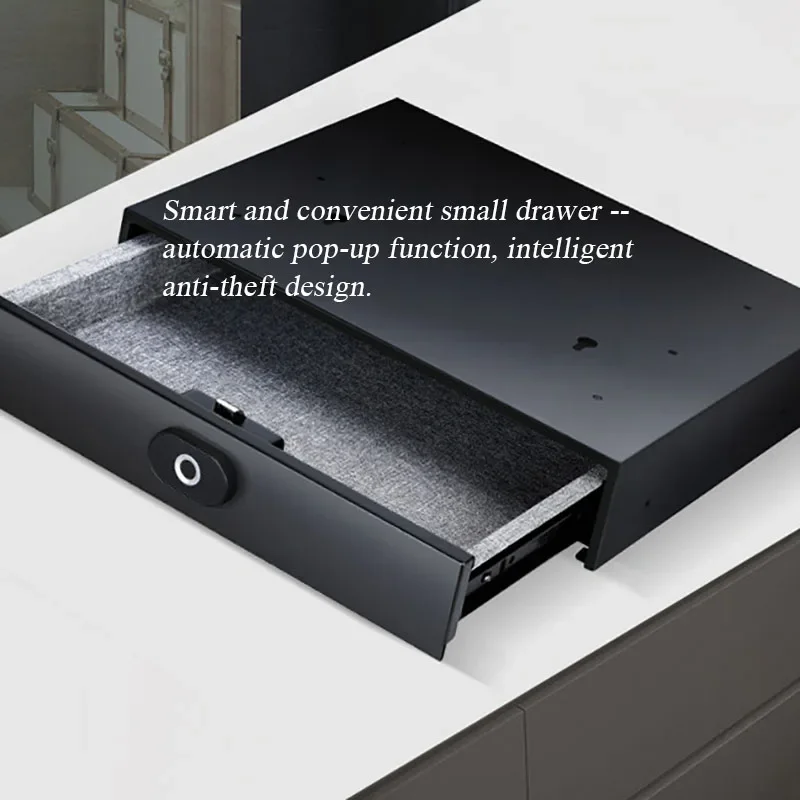 Mini Smart Fingerprint Drawer Zinc Alloy Cold-roll Steel Sheets Bluetooth Hidden Rebound Drawer with Triple Silent Guide Rail