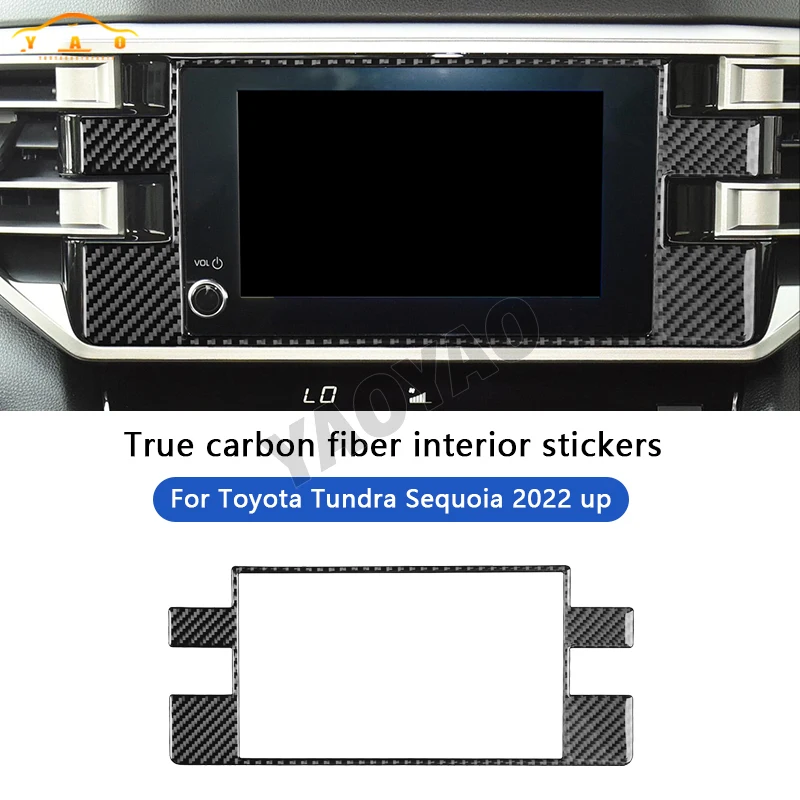 

Carbon Fiber Navigation Screen Frame Cover Trim Sticker For Toyota Tundra/Sequoia 2022-2024 Car Interior Accessories