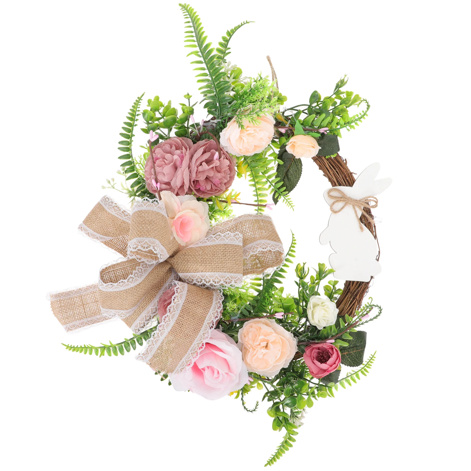 

Artificial Easter Decoration Spring Door Bunny Wreath Home Wall Window Fireplace Party SuppliesPlant Wreath Easter Scene