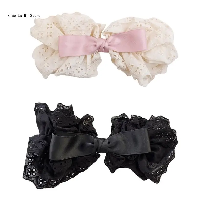 

Girl Hair Clip Fairy Large Ribbon Bowknot Balletcore Barrettes for Lady Girl XXFD