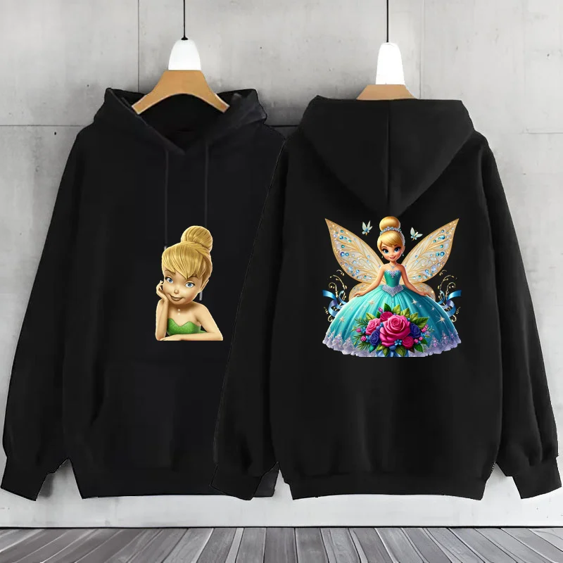 Tinker Bell Hoodie Women's Sweatshirt Y2k Casual Harajuku Woman Clothing Sweatshirts Long Sleeve Women's Sweater Y2k Clothes