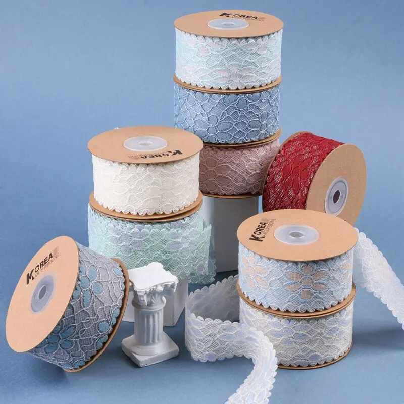 

38MM 9 Yards Double Lace Edge Ribbon Snow Yarn DIY Handmade Materials Headwear Hair Bows Clothing Home Decoration Crafts Sewwing