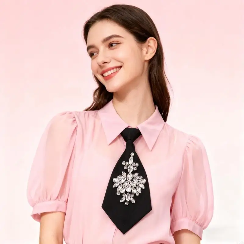 ربطة عنق كريستالية أنيقة 270D من البوليستر المتين، تصميم سهل التعديل