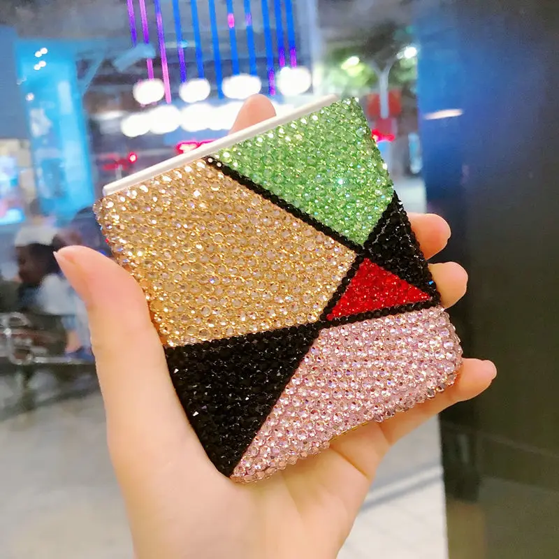 Geometric Color Rhinestone Folding Screen Phone Case for Samsung Galaxy Z Flip Z Flip 4 ZFold 3 ZFold 2 Z Flip 4 Back Cover