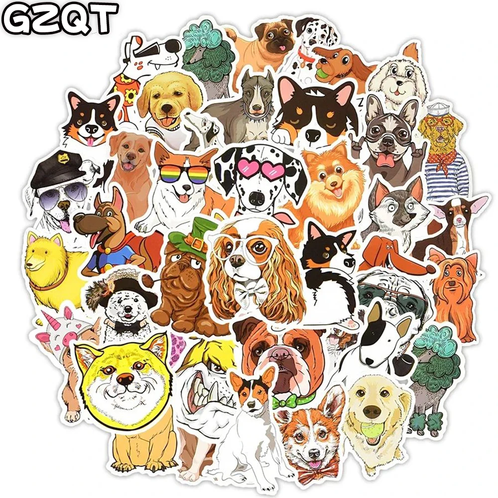 50 PCS Cute Dog Sticker Corgi Dachshund Animal Stickers to DIY Water Bottle Laptop Phone Suitcase Car Decals Toys for Kids Gifts