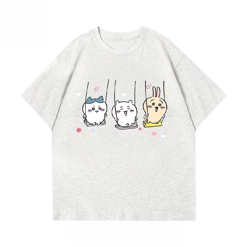 

Chiikawa Hachiware Usagi Japan Милая мультяшная футболка с 3D принтом Y2K, дышащая, быстросохнущая, свободная, удобная футболка с круглым вырезом и короткими рукавами