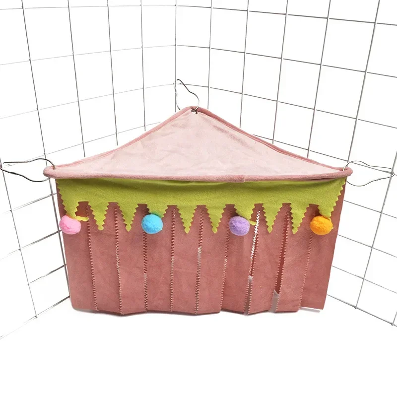 Tassel Strip Pet Tent Hideout Hideaway Guinea Pig Hamster Hedgehog Hammock Curtain Small Pets Hanging Bed Corner Nest Mat House