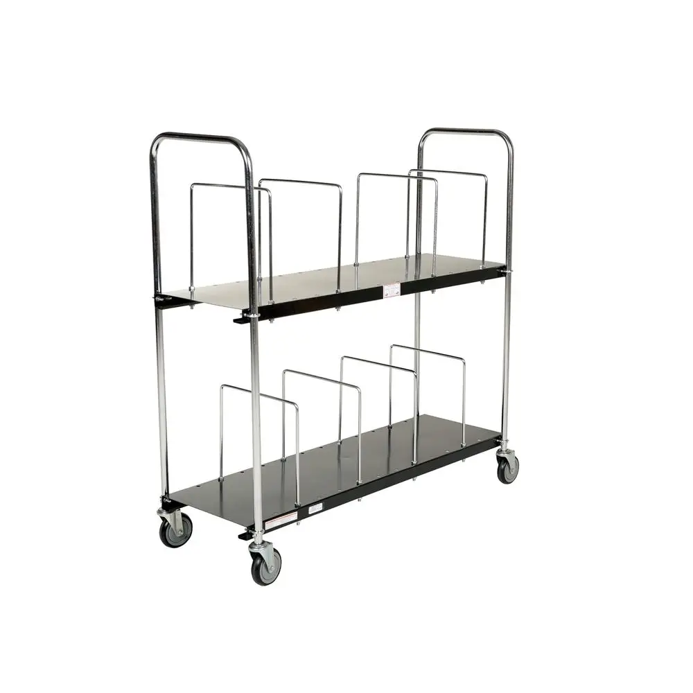 

Two-Tier Steel Carton Cart, Black, 400 lbs Capacity, 59.125 x 19.9375 x 56.5