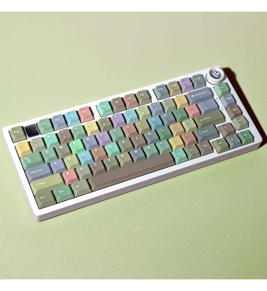 

Keycap Personalized keycap Korean Russian phonetic European small language magnetic axis Morandi V2 double engraving