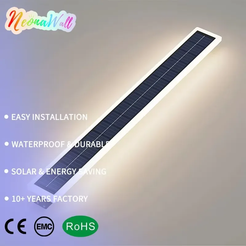 

Solar Powered IP67 Waterproof Outdoor Wall Light Nordic Style No Wiring Super Bright for Villa Corridor