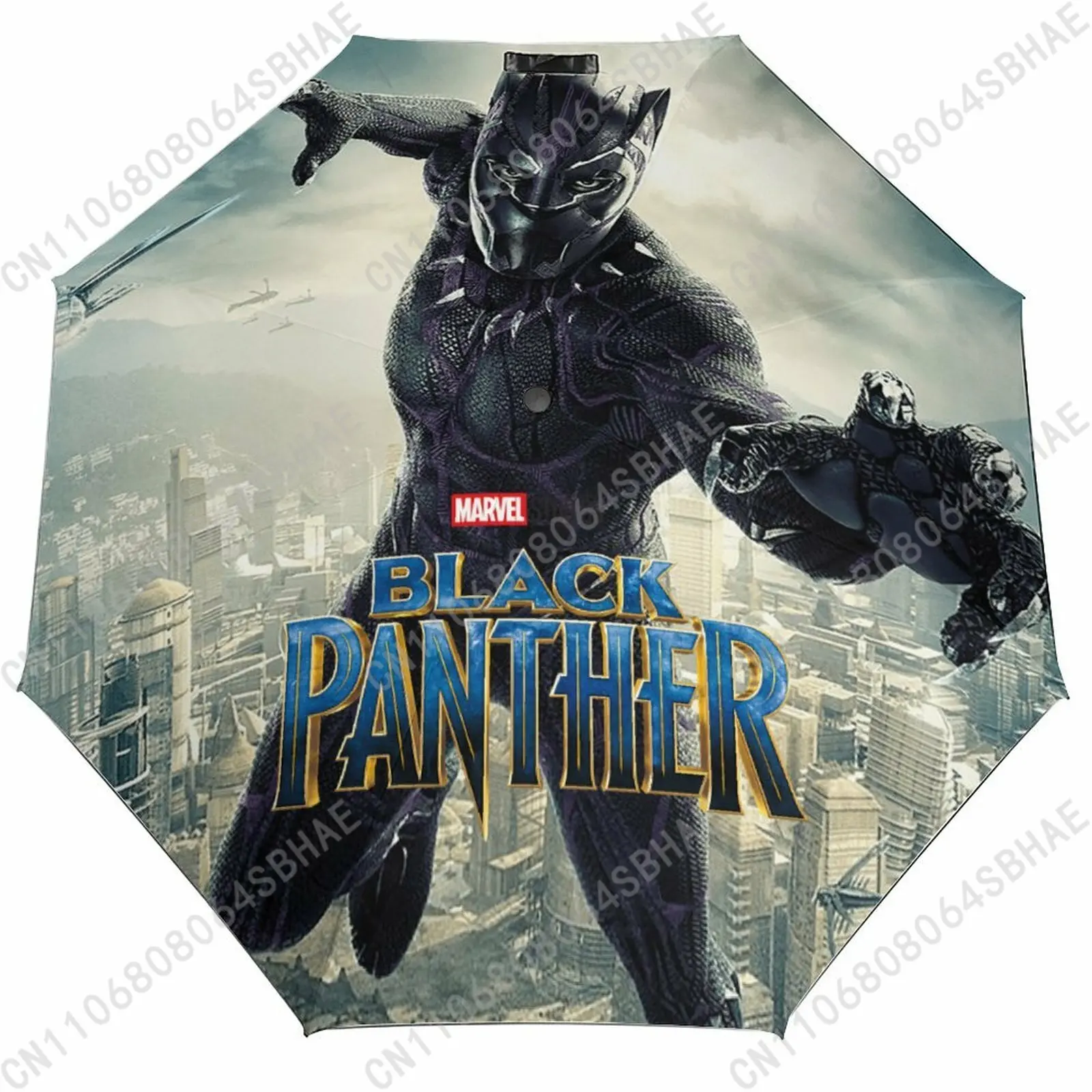

Автоматический складной зонт Marvel Black Panther с черным покрытием, управление одной кнопкой, в комплекте с чехлом, для косплея