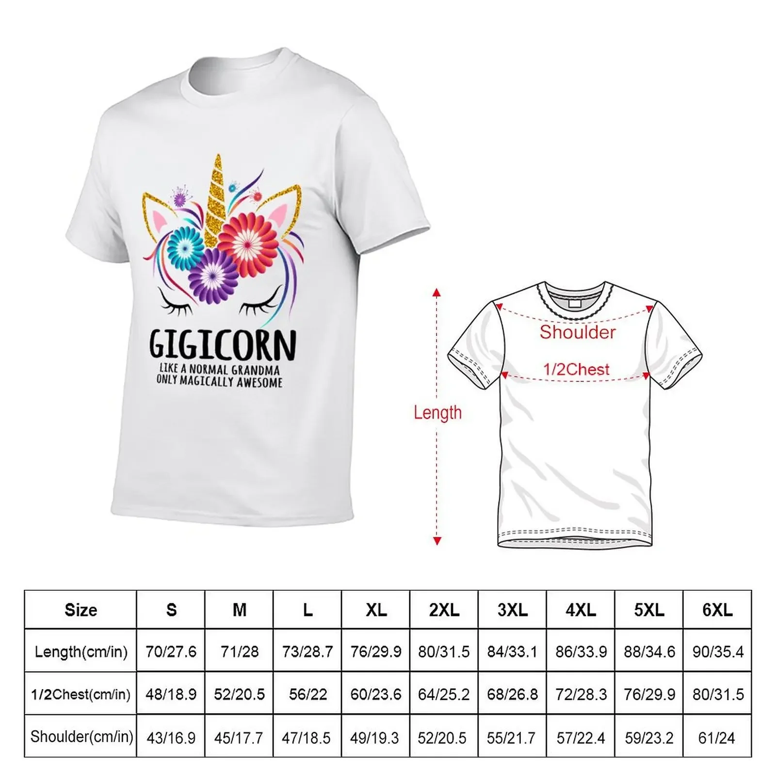 Gigicorn Gigi Unicorn Grandma T-Shirt funny costumes new edition men workout shirt