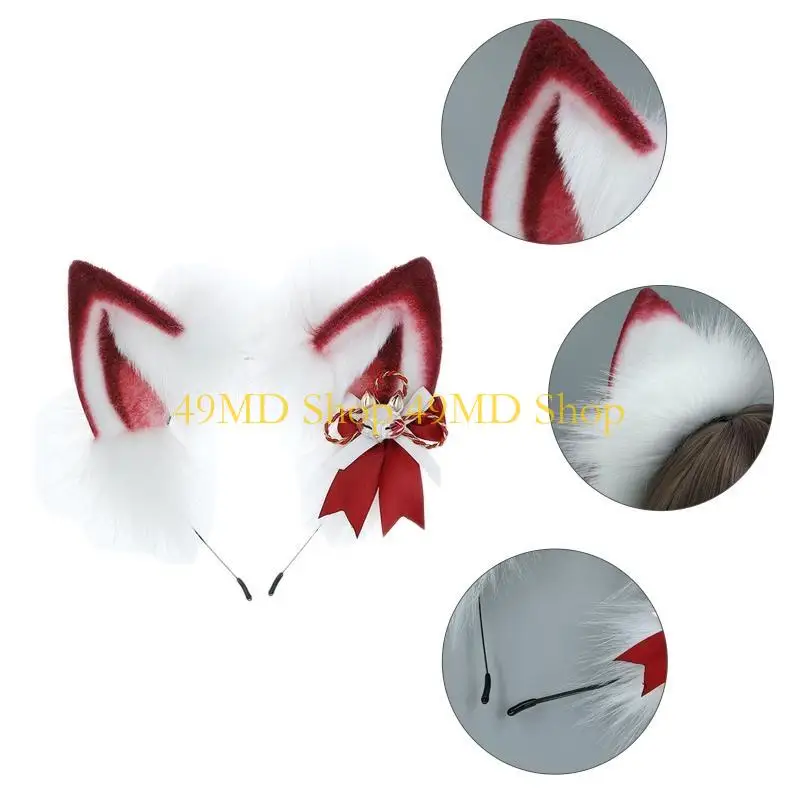 

49MD Women Animals Ears for Head Hoop Make Up Ornaments Festival Party Hair Decor